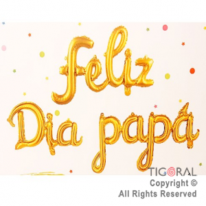 GLOBO METALIZADO FRASE FELIZ DIA PAPA DORADO X 1 (NO APTO HELIO)